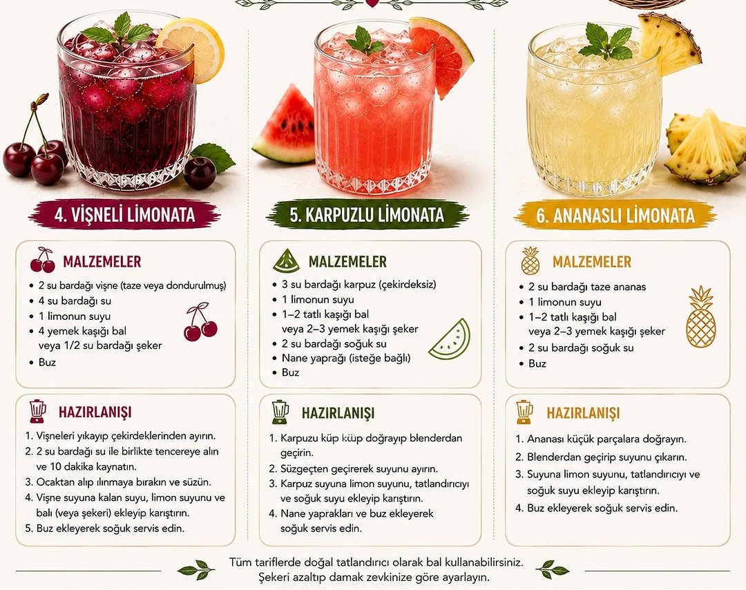 Ferahlatıcı Yaz İçecekleri 🍹